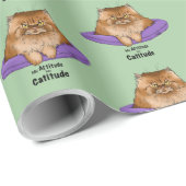 Cat Attitude Funny Geschenkpapier (Rolleneckpunkt)