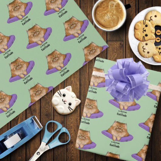 Cat Attitude Funny Geschenkpapier