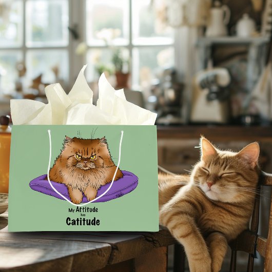 Cat Attitude Funny Große Geschenktüte