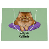 Cat Attitude Funny Große Geschenktüte (Vorderseite)