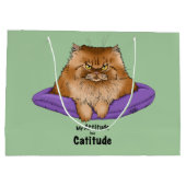 Cat Attitude Funny Große Geschenktüte (Rückseite)