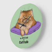 Cat Attitude Funny Große Wanduhr (Winkel)