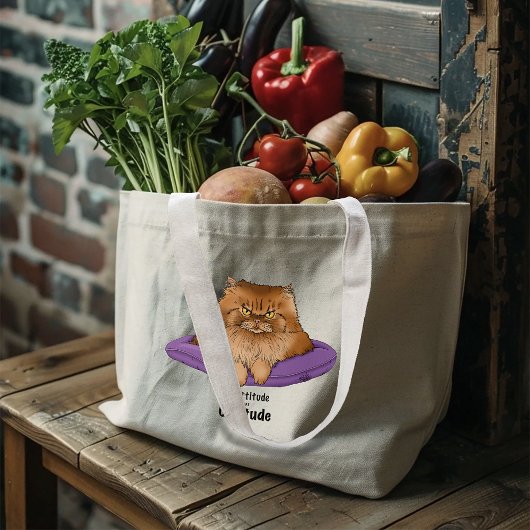 Cat Attitude Funny Jumbo Stoffbeutel