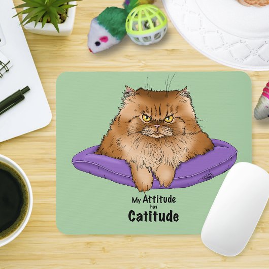 Cat Attitude Funny Mousepad