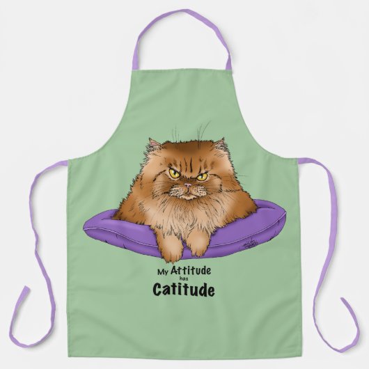 Cat Attitude Funny Schürze (Vorderseite)