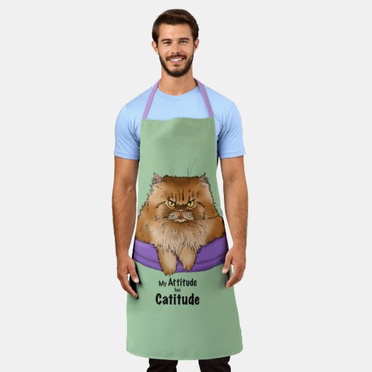 Cat Attitude Funny Schürze (Getragen)