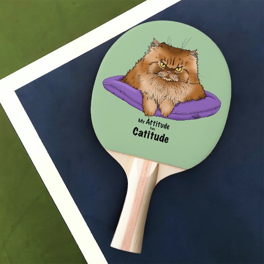 Cat Attitude Funny Tischtennis Schläger