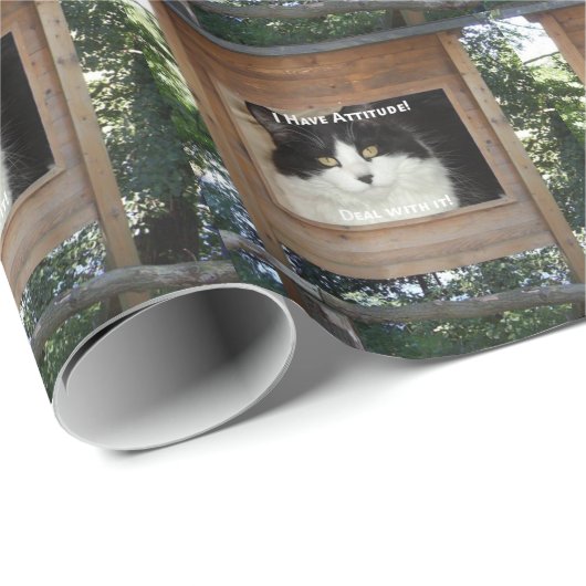 Cat Attitude Geschenkpapier (Rolleneckpunkt)