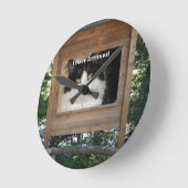 Cat Attitude Runde Wanduhr (Winkel)