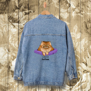 Cat Attitude witzig Jeansjacke