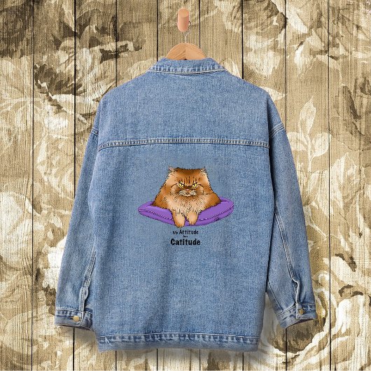 Cat Attitude witzig Jeansjacke