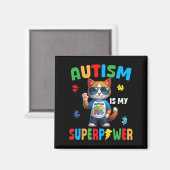 Cat Autismus ist meine Superpower Accept Support-L Magnet (Vorderseite/Rückseite)