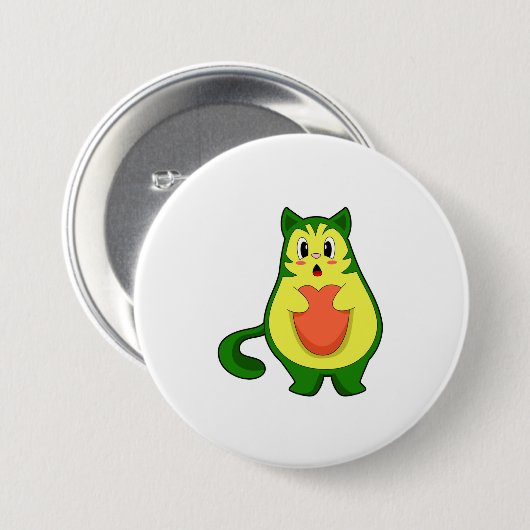 Cat Avocado Button (Vorne & Hinten)