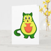 Cat Avocado Karte (Gelbe Blume)