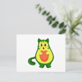 Cat Avocado Postkarte (Stehend Vorderseite)