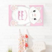 Cat Baby Dusche Kitty Pink Banner (Insitu)