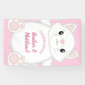 Cat Baby Dusche Kitty Pink Banner (Horizontal)