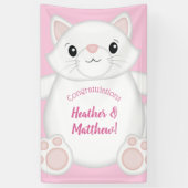 Cat Baby Dusche Kitty Pink Banner (Vertikal)