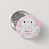 Cat Baby Dusche Kitty Pink Button (Vorne & Hinten)