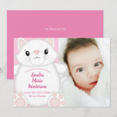 Cat Baby Dusche Kitty Pink Einladung (Vorne/Hinten)