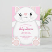 Cat Baby Dusche Kitty Pink Einladung (Stehend Vorderseite)