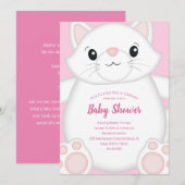 Cat Baby Dusche Kitty Pink Einladung (Vorne/Hinten)