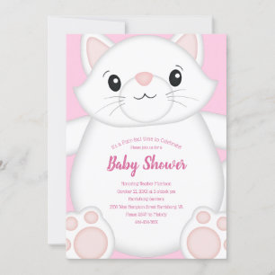 Cat Baby Dusche Kitty Pink Einladung