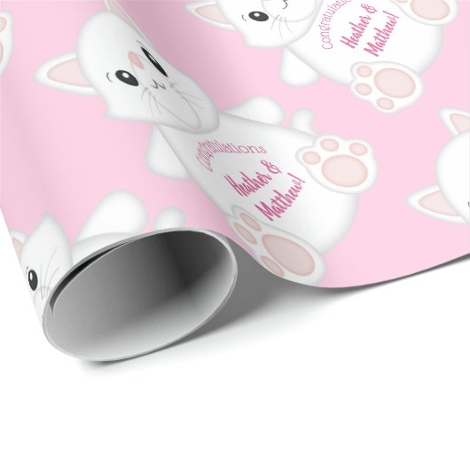 Cat Baby Dusche Kitty Pink Geschenkpapier (Rolleneckpunkt)