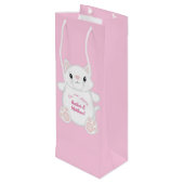 Cat Baby Dusche Kitty Pink Geschenktüte Für Weinflaschen (Rückseite Schrägansicht)
