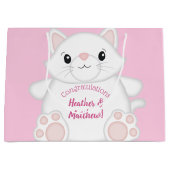 Cat Baby Dusche Kitty Pink Große Geschenktüte (Vorderseite)