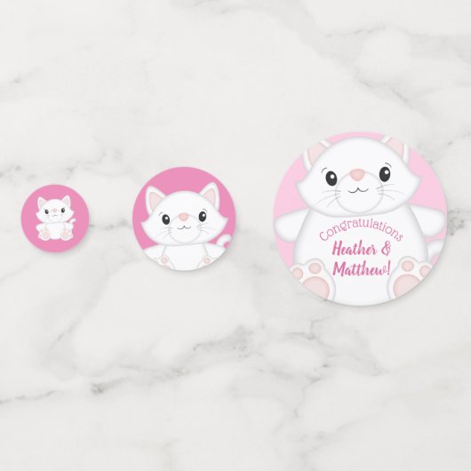 Cat Baby Dusche Kitty Pink Konfetti (Vorderseiten)