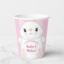 Cat Baby Dusche Kitty Pink Pappbecher