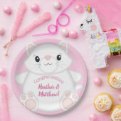 Cat Baby Dusche Kitty Pink Pappteller (Party)