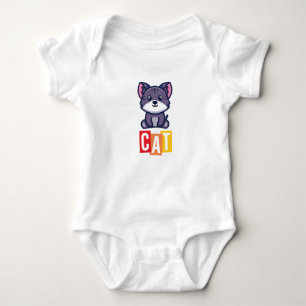 Cat Baby Jersey Bodysuit Baby Strampler