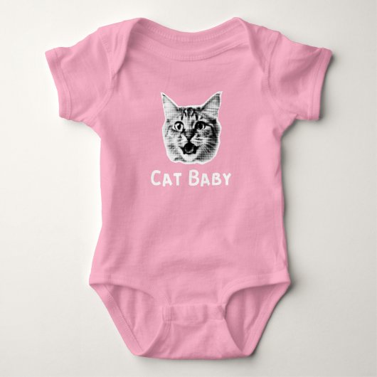 Cat Baby Retro Baby Strampler (Vorderseite)