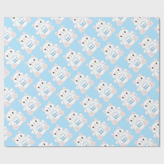 Cat Baby Shower Geschenkpapier (Flach)