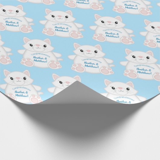 Cat Baby Shower Geschenkpapier (Ecke)