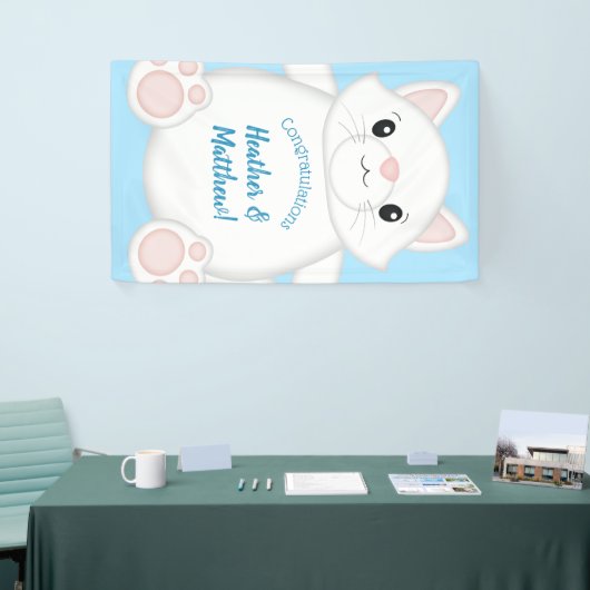 Cat Baby Shower Kitty Blue Banner (Messeveranstaltung)