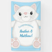 Cat Baby Shower Kitty Blue Banner (Vertikal)