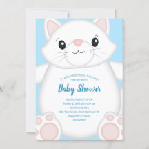 Cat Baby Shower Kitty Blue Boy