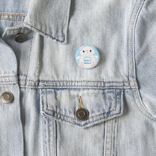 Cat Baby Shower Kitty Blue Button (Beispiel)