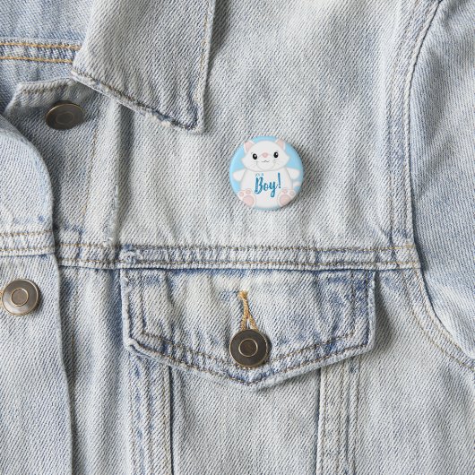 Cat Baby Shower Kitty Blue Button (Beispiel)