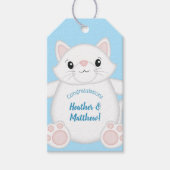 Cat Baby Shower Kitty Blue Geschenkanhänger (Vorderseite)