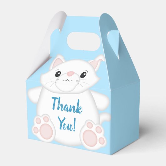 Cat Baby Shower Kitty Blue Geschenkschachtel (Vorderseite)