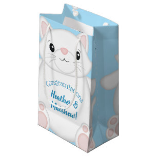 Cat Baby Shower Kitty Blue Kleine Geschenktüte