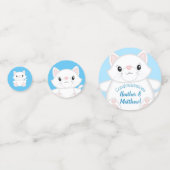 Cat Baby Shower Kitty Blue Konfetti (Vorderseiten)