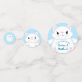 Cat Baby Shower Kitty Blue Konfetti (Rückseiten)