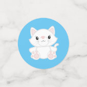 Cat Baby Shower Kitty Blue Konfetti (Klein Vorderseite)