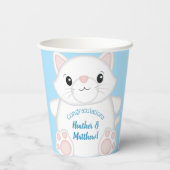 Cat Baby Shower Kitty Blue Pappbecher (Rückseite)
