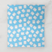 Cat Baby Shower Kitty Blue Platzkarte (Innenseite Aufgefaltet)